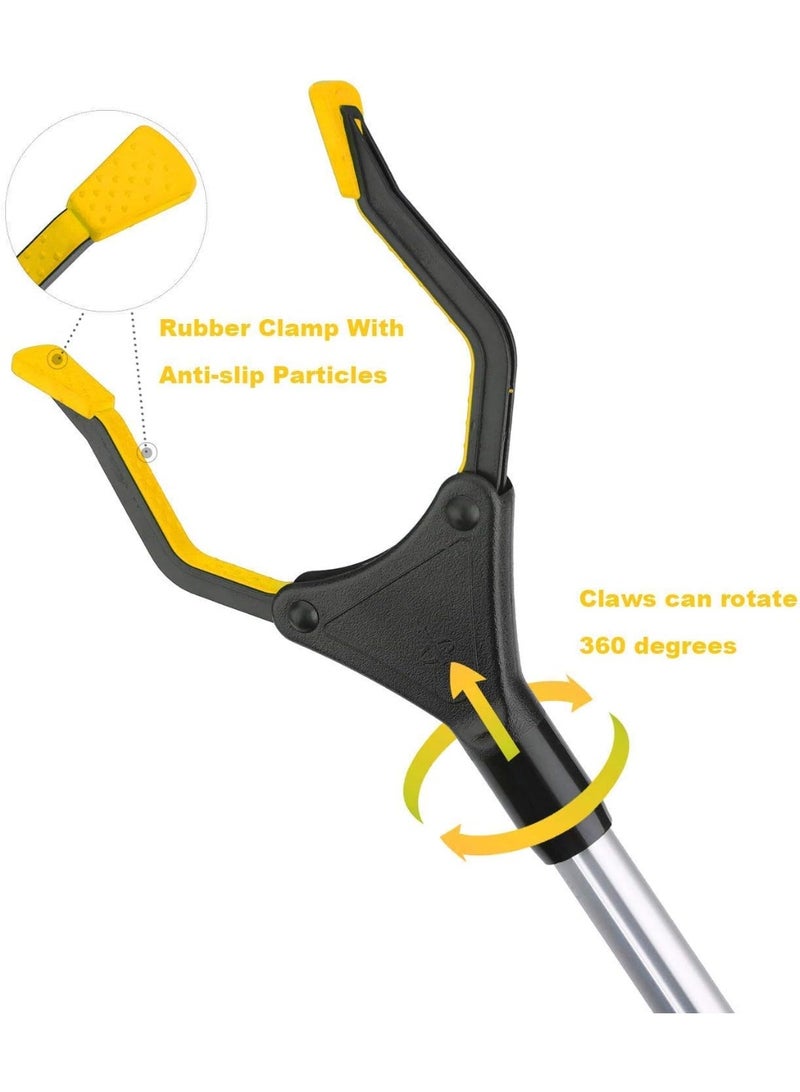Litter Picker, 32" Foldable Long Arm Mechanical Grabber Reacher Grab & Grip Rubbish Pick Up Hand Pick-Up, Lightweight Extender Gripper Tool Handy Assist Reaching Aid (Yellow) - Image 3